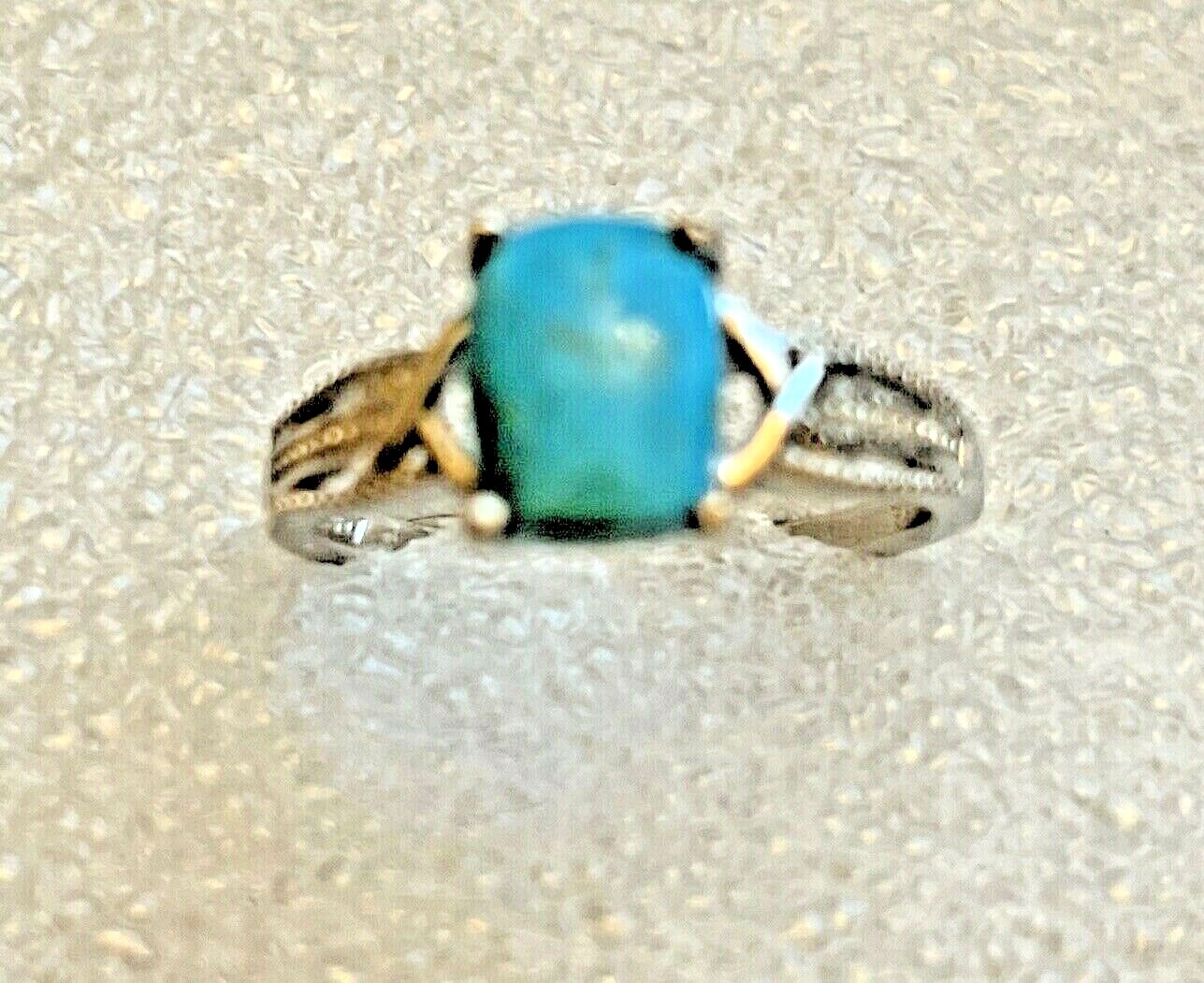 South Hill Turquoise Ring in Platinum Over Sterling Silver (Size 9.0) 2.10 ctw