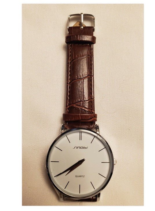 Sinobi Quartz , Analog , Watch Light Brown Band. (Unsex) NEW Fast From Florida