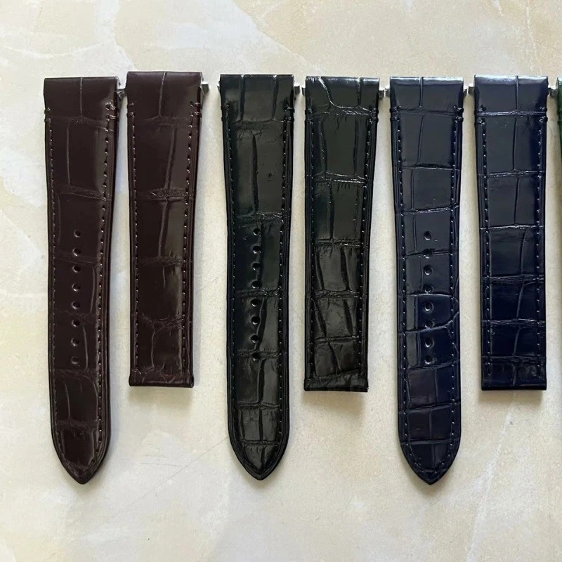 21mm Quick Change Croco Leather Watch Strap Fits New Cartier Santos Large