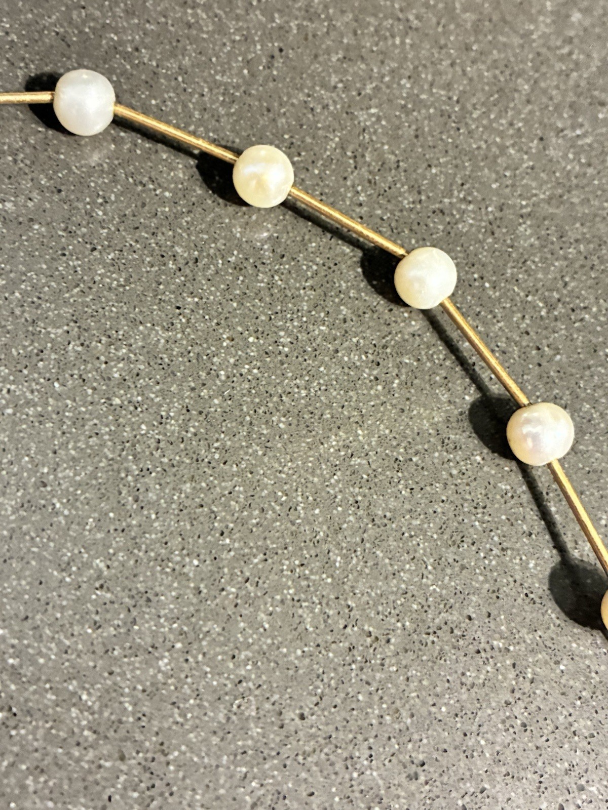 PETER BRAMS 14K YELLOW GOLD AKOYA CULTURED PEARL STATION NECKLACE 16.5” 6.80g