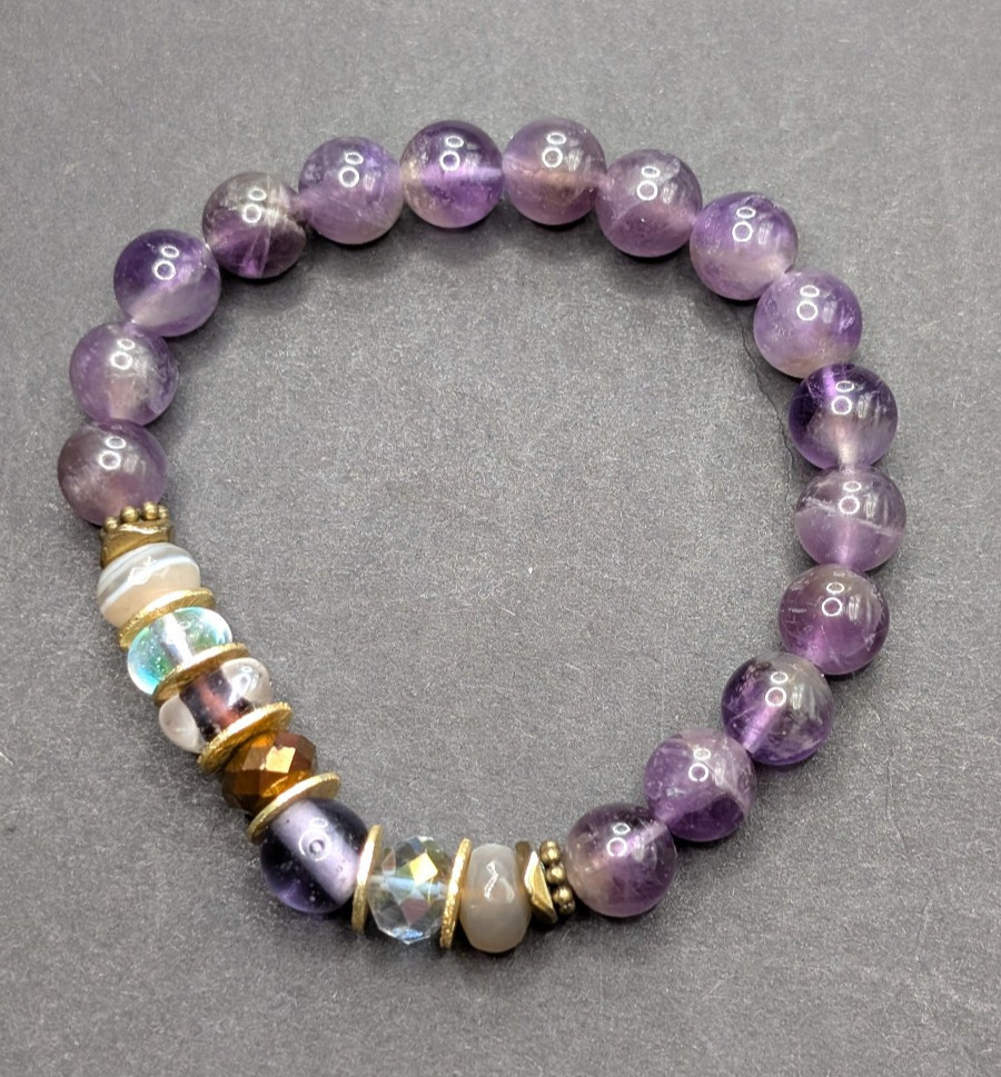 Women’s Stylish Everyday 8mm Beaded Stretch Bracelet (16cm) Small Wrist: U-Pick