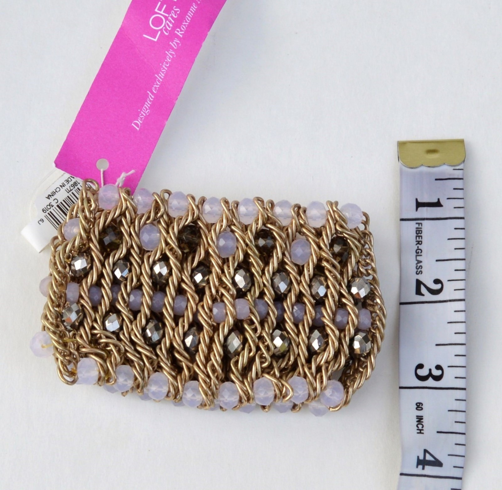 NWT Ann Taylor LOFT beaded stretch women’s Cuff Bracelet by Roxanne Assoulin