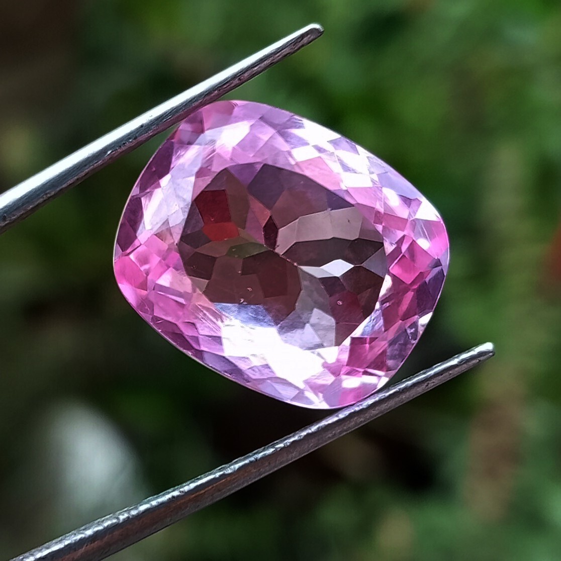 Pink Sapphire Natural Cushion Cut 12+ Ct Loose Gemstone For Necklace Making