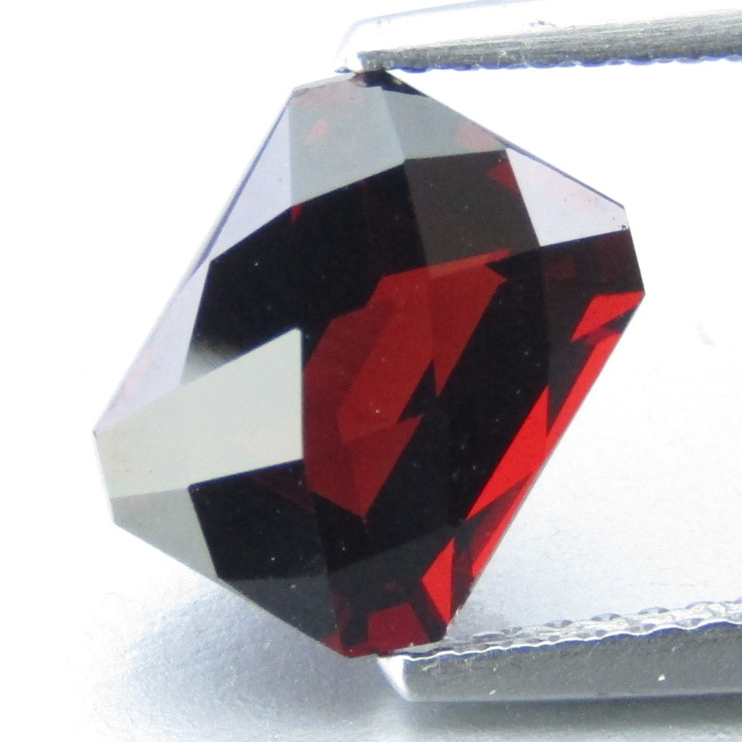 3.45Cts Natural Almandine Garnet 9x7x5mm Emerald Checker Cut Loose Gemstone–VDO