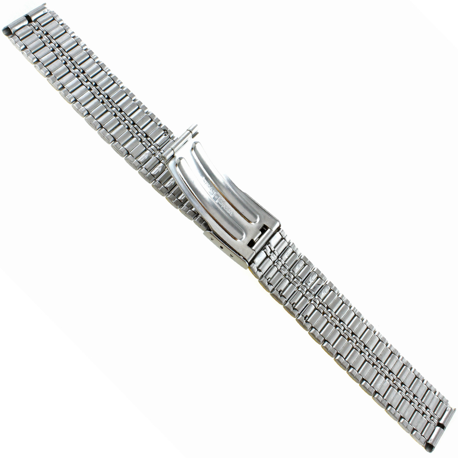 16 or 18mm Hirsch Two Tone Stainless Steel Deployment Band Clasp Watch Band 250