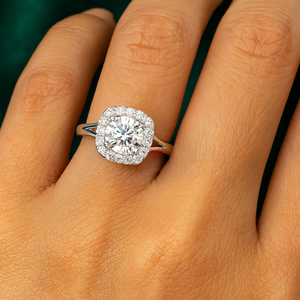 Round Cut Diamond Ring 14k White Gold 1.25 Ct IGI Lab Grown size 6 7 Engagement