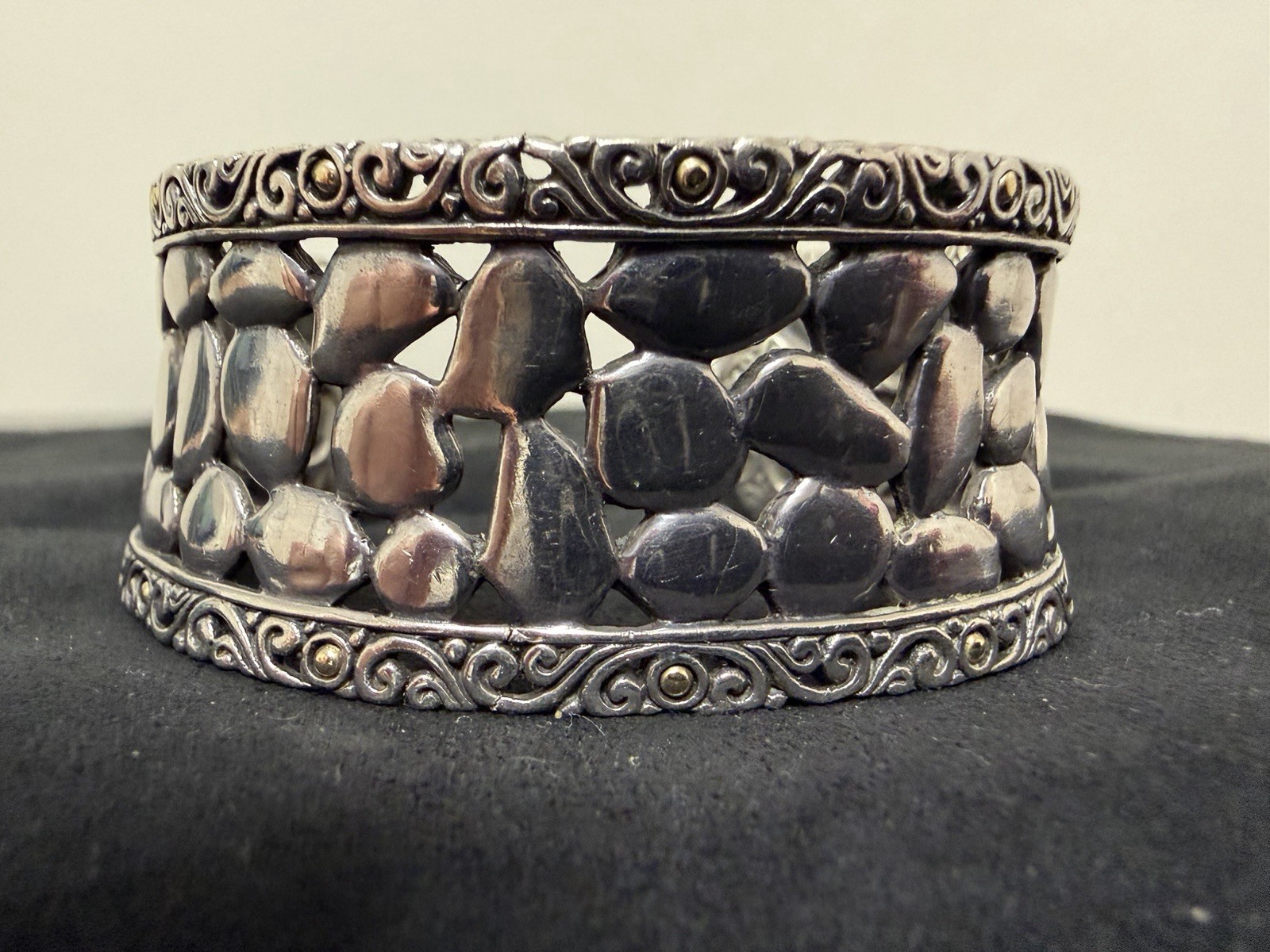 EFFY 18k gold & .925 sterling silver cuff bracelet