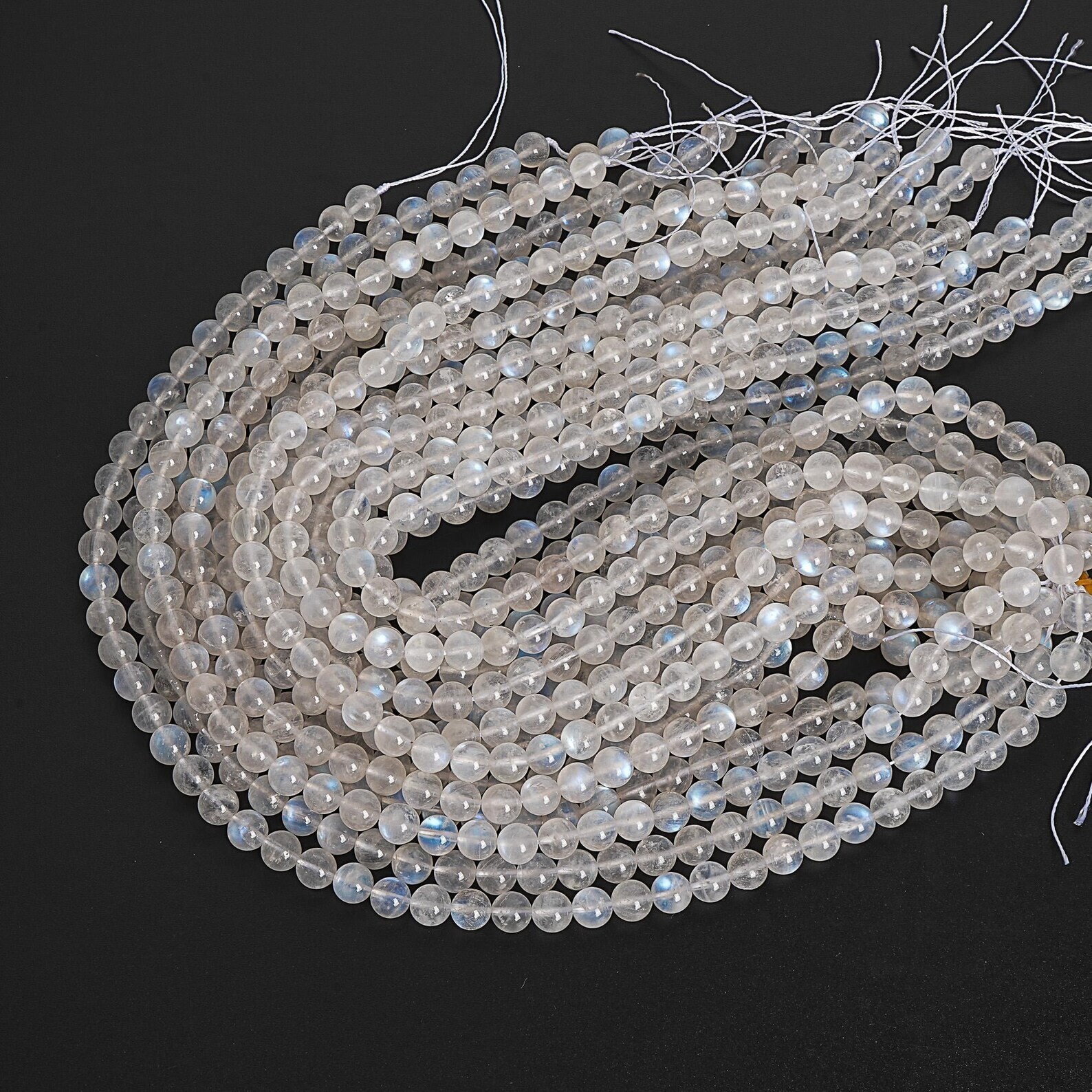 Natural AAA White Rainbow Moonstone Genuine Beads 6MM 8MM 10MM Bulk Lot Options