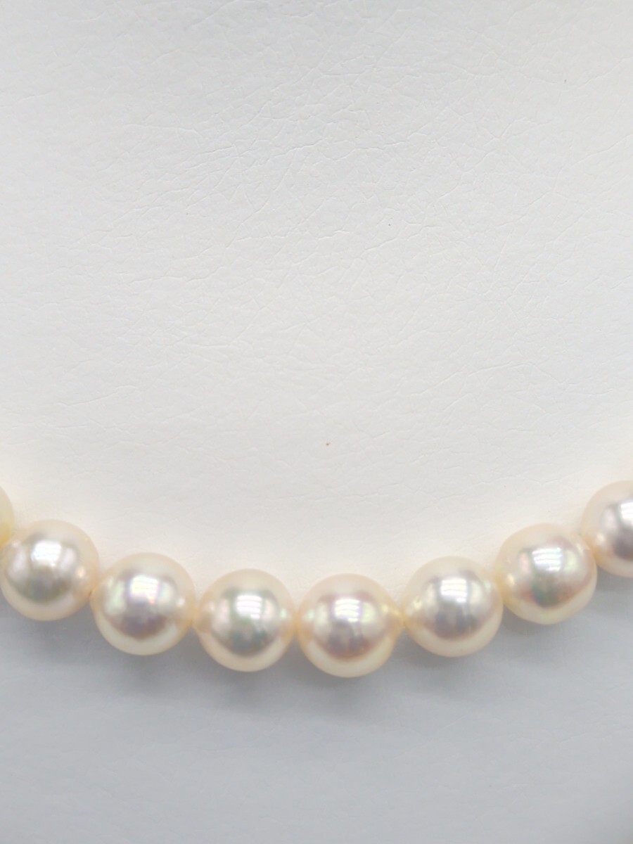 Akoya Genuine Pearl Necklace 8-8.5mm Pale White Pink Luster From Japan