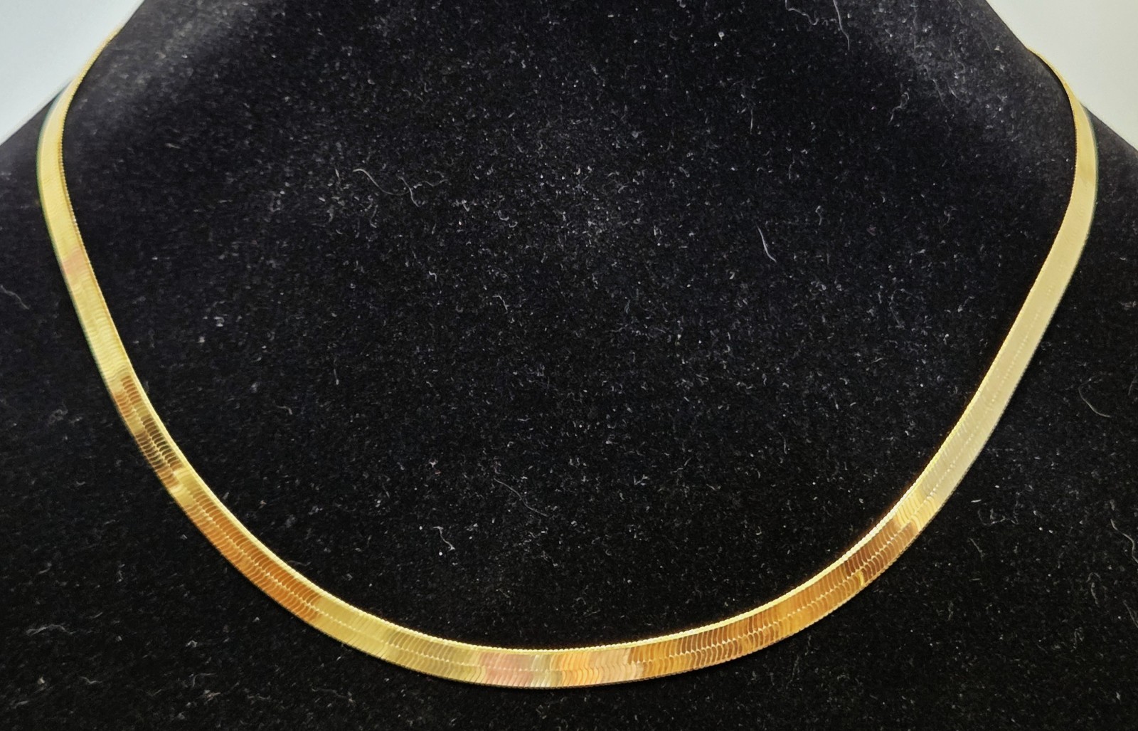 MILOR 5mm Gold over Sterling Silver Flat Herringbone Necklace 18″ Long 925 ITALY