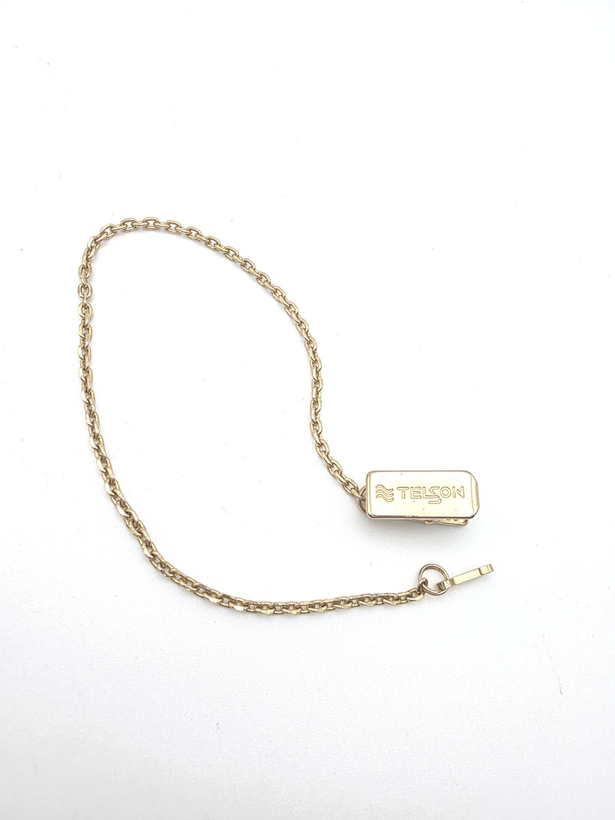 Vintage TELSON Signed Watch Chain Clip-On On Gold Filled 10″ FREE $HIPPING!!