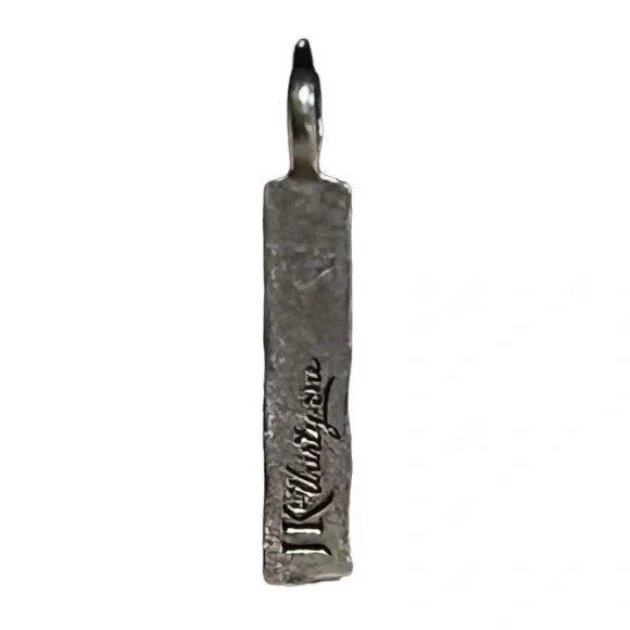 Thirty-One JK Love Rev Stamp Charm Antique Pewter Tone 2″ Length New