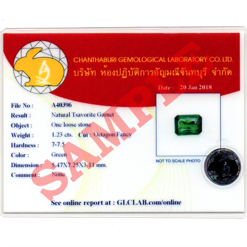 GLC Chanthaburi Gemological Laboratory Brief Report With Photo x10 (service)