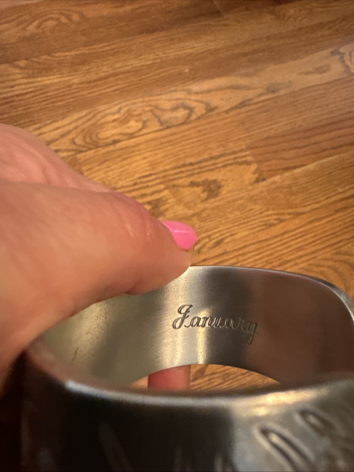 Salisbury Pewter Cuff Bracelet Wide Cuff January Flower of the Month 1 Inch NWOT