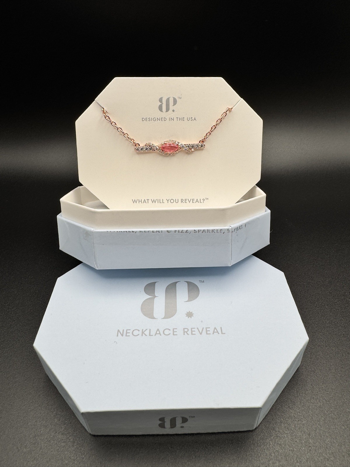 Bomb Party Necklace NK68049 RAIN DANCED COLLAR Rose Quartz/Rose Gold