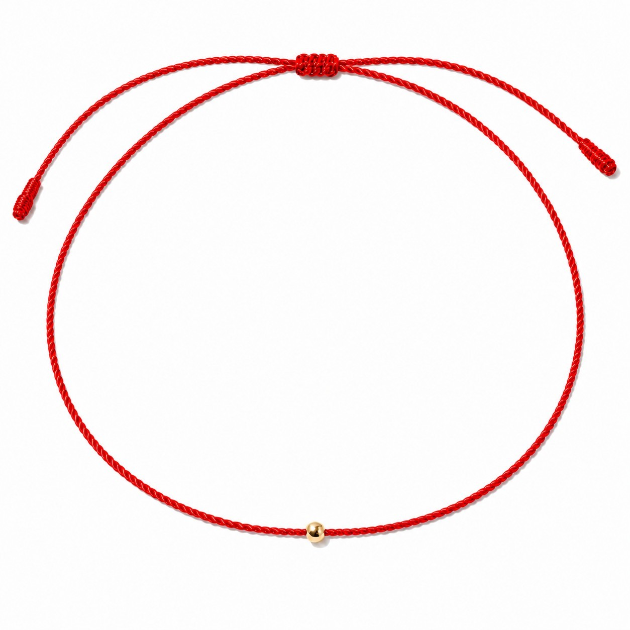 Black oCord String Choker Rope Necklace 14k Gold Bead – Handmade Waterproof