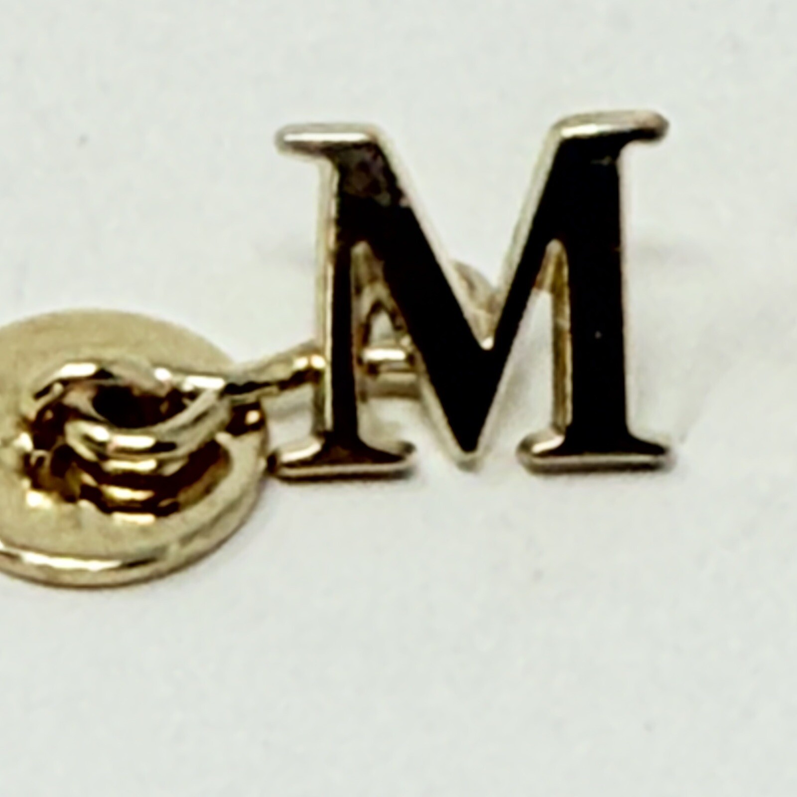 M Monogram Initial Letter Gold Colored Cuff Links 3/8 in X 3/8 in Square