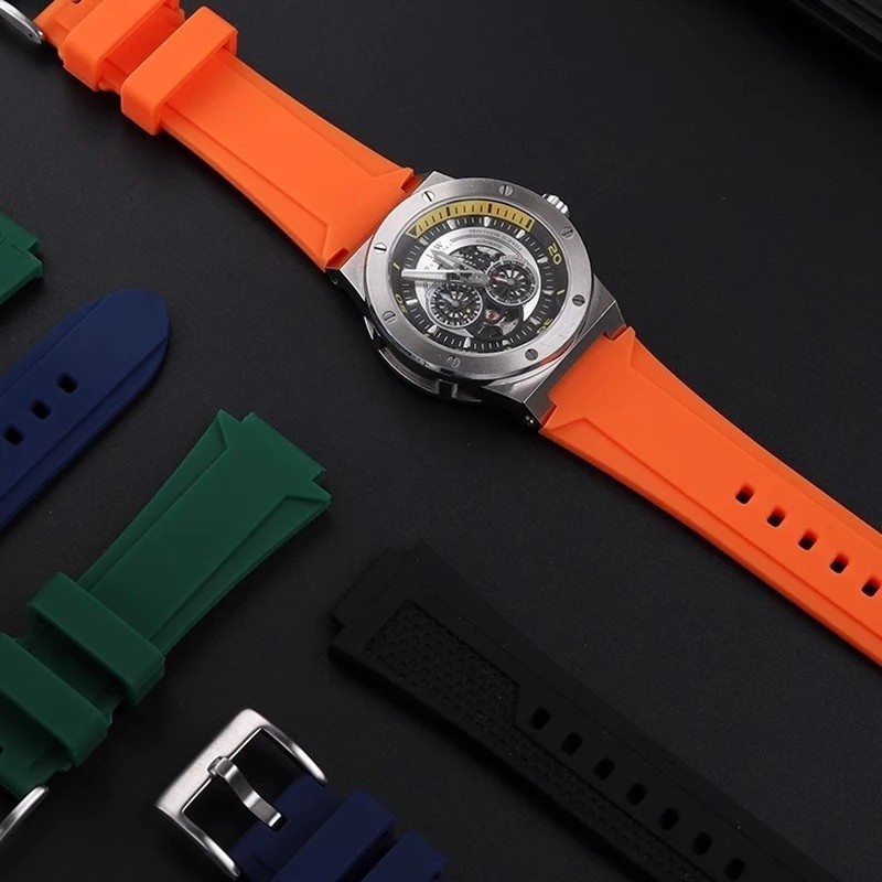 24mm Rubber Watch Strap for ORIS AQUIS 7730 7740 Diving Watchband 24×11/12mm