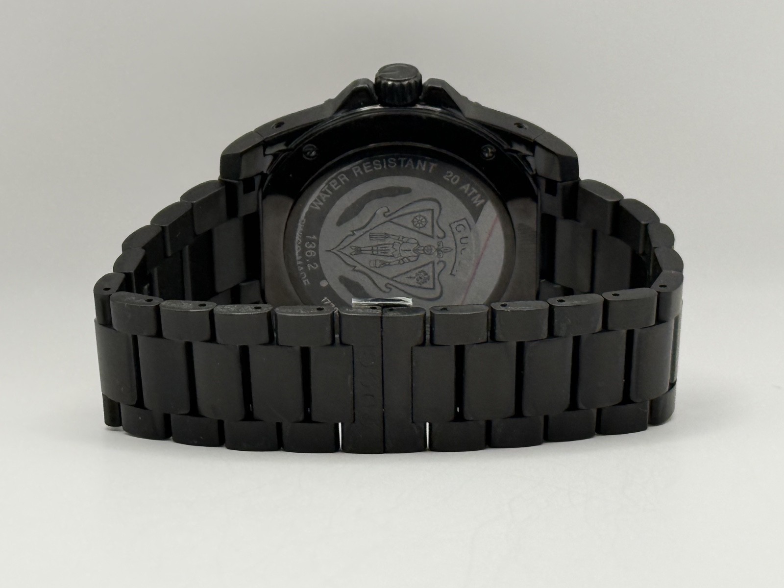 GUCCI Dive YA136213 Date Quartz Black Dial Mens Watch 45mm.