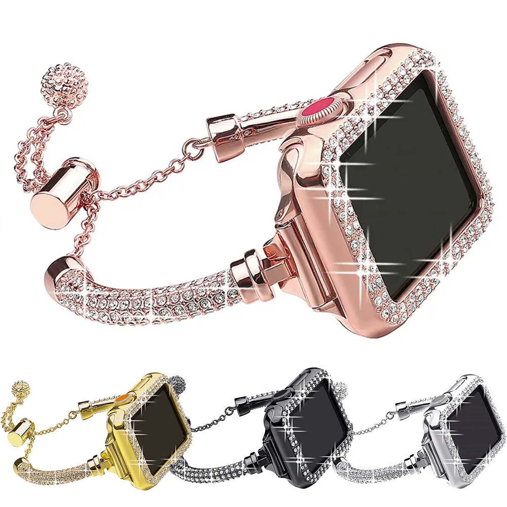 Bling Iwatch band wrist strap+Case For Apple Watch Ultra Series 10 9 8 7 6 5 4 3