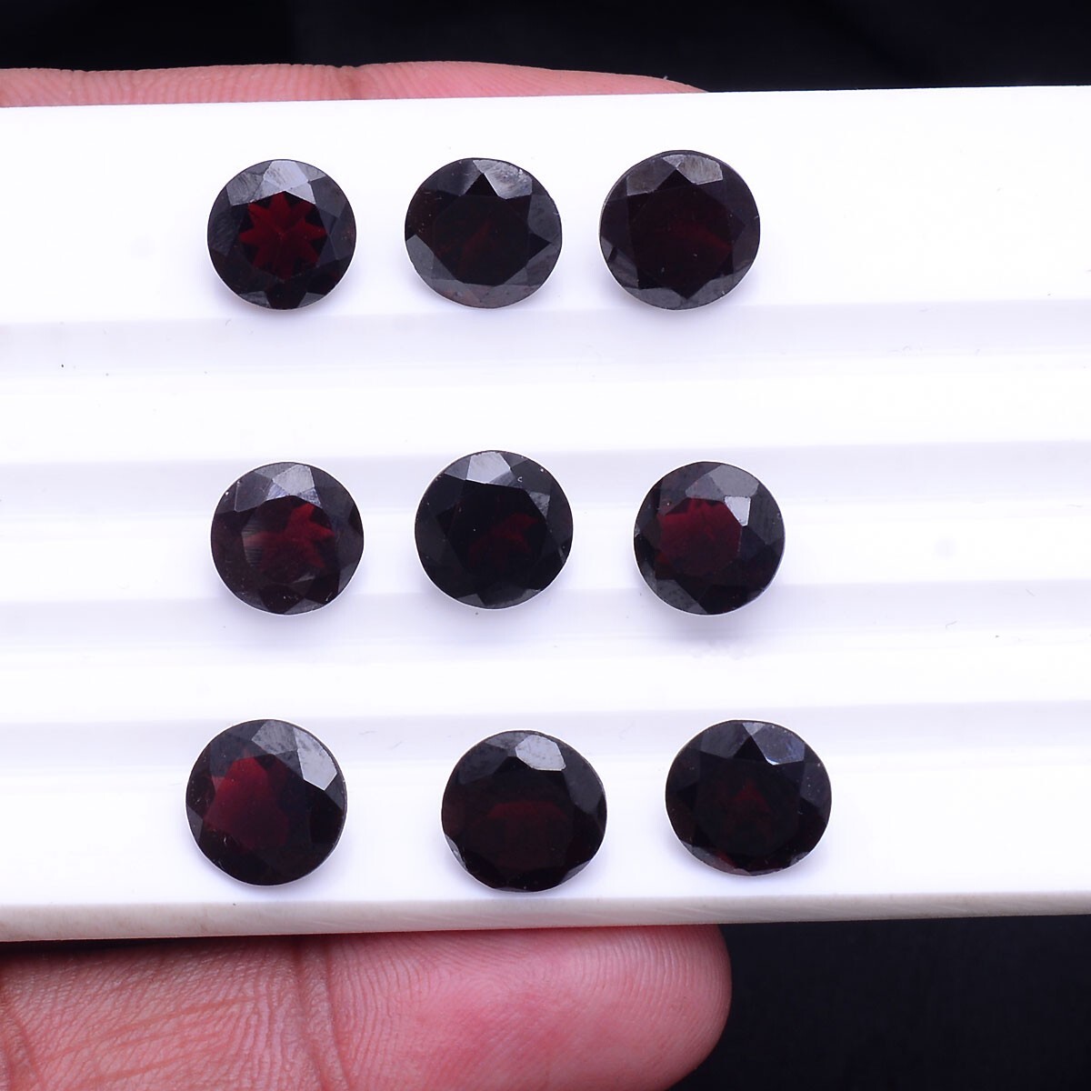 9 Pcs Natural Garnet 8mm Round Faceted Cut Untreated Huge Loose Gemstones Lot