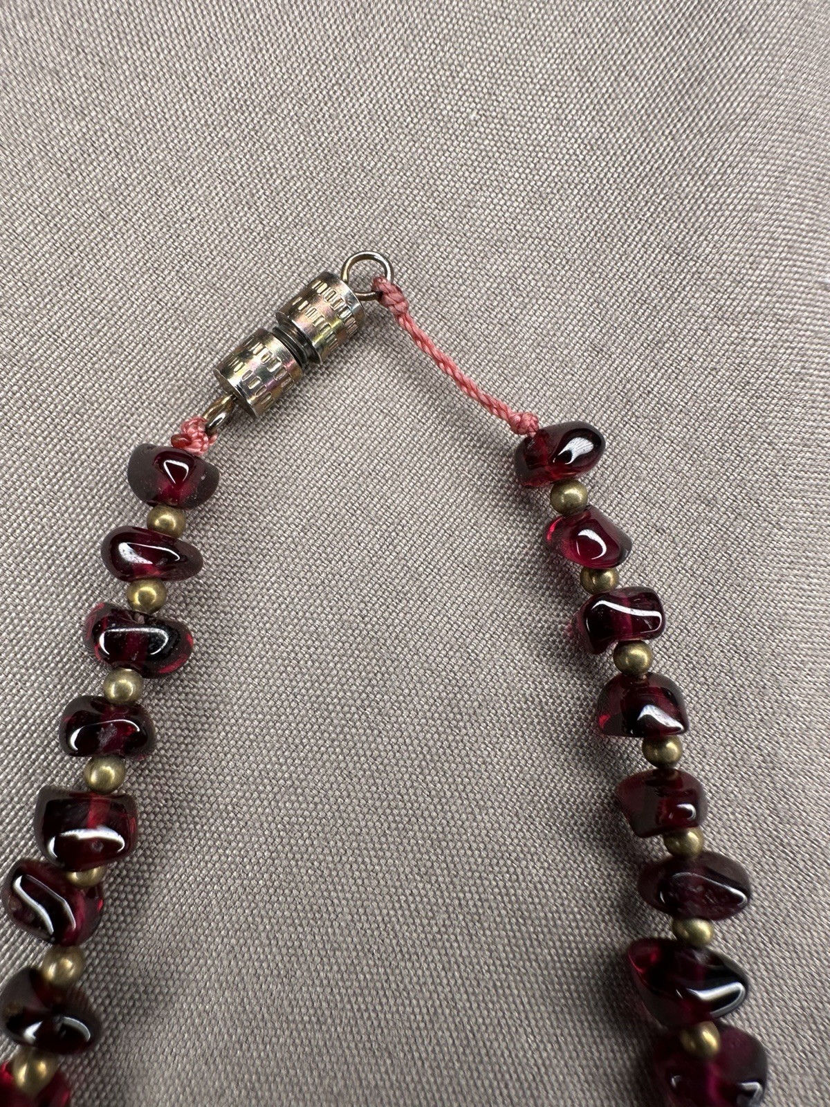 Vintage Gemstone Chip Necklace Lot 4pc Citrine Garnet Jasper Faux Stone Boho