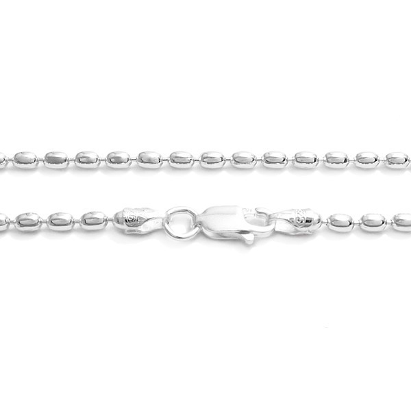 925 Sterling Silver 3mm Oval Bead Chain Necklace or Bracelet 300 Gauge