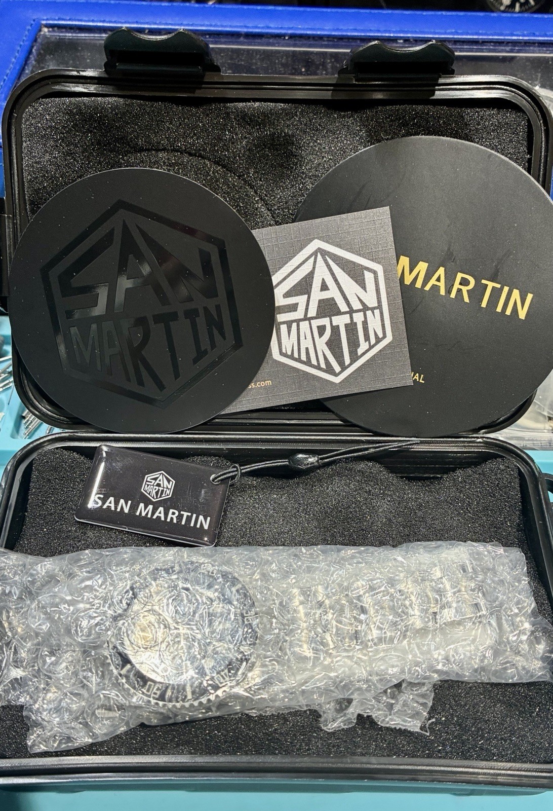 SAN MARTIN WATER GHOST 40MM ST2130 AUTO HI BEAT BLACK ENAMEL SAPPHIRE CERAMIC