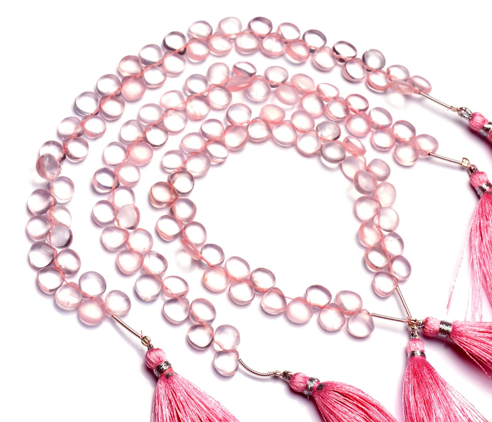 Natural Gem Rose Quartz 8mm Approx. Size Smooth Heart Shape Beads 9″ Strand