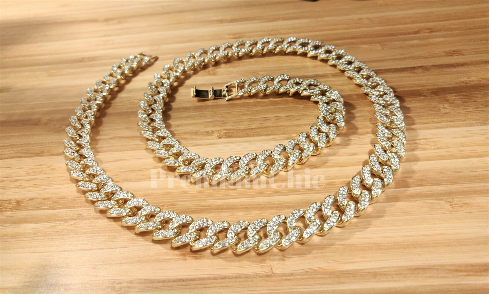 Tennis Chain + Miami Cuban Choker Mens Hip Hop Plated CZ Necklace Link COMBO SET