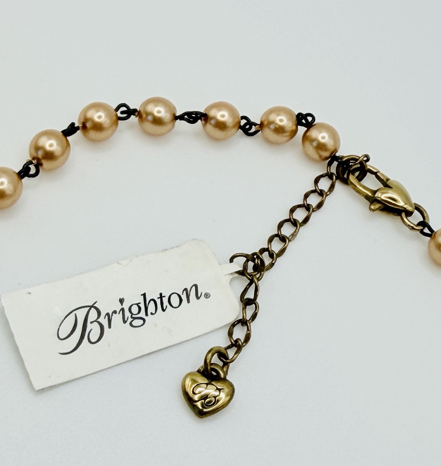 VTG 90s Brighton Necklace Isabella Rosary Cross Two-Tone Whimsy-Goth Y2K Taiwan