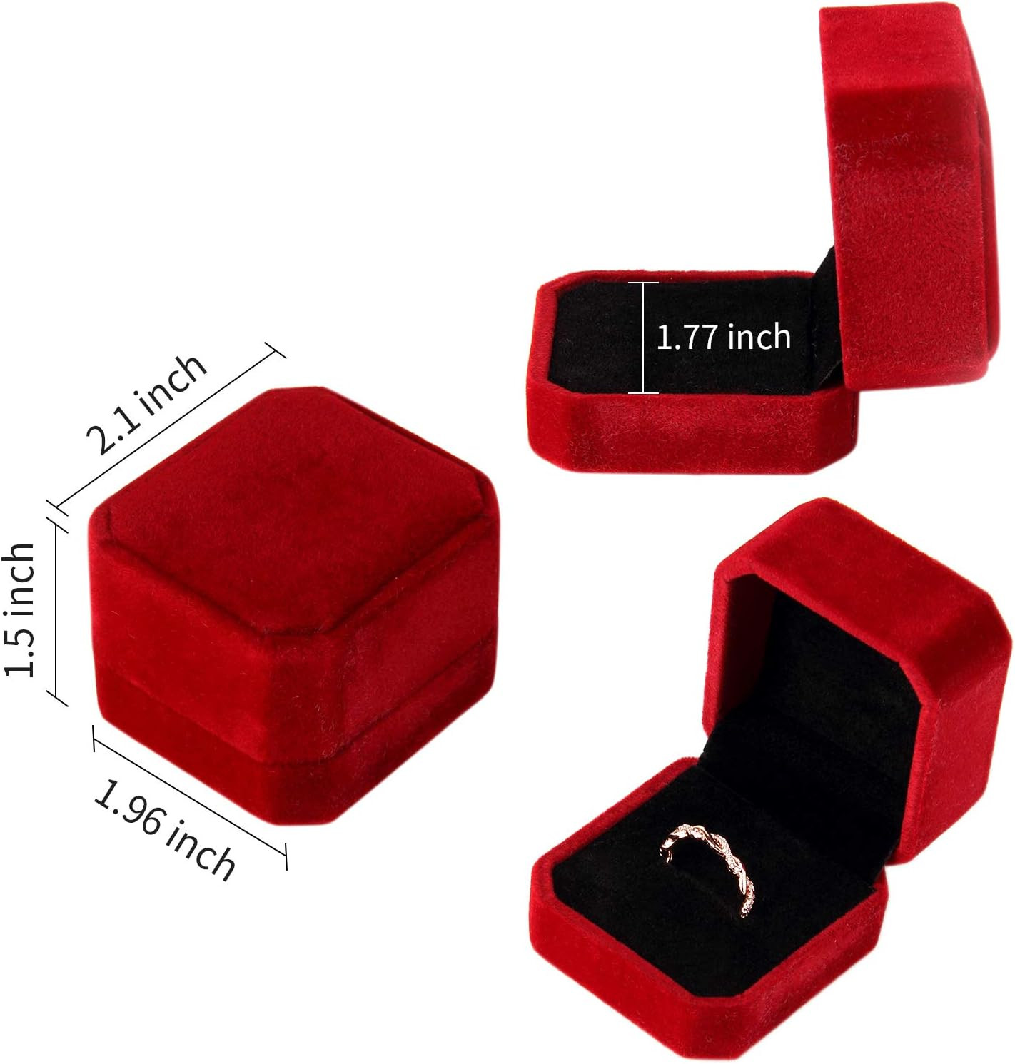 9Pcs Velvet Ring Box Earring Box Jewelry Gift Box Assorted Color