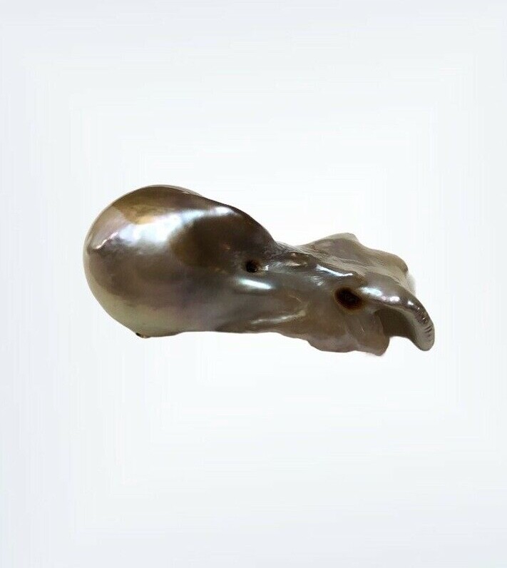 Unique Cream Baroque Pearl S925 Fish Pendant L40mm x H22mm x W17.5mm #P0116