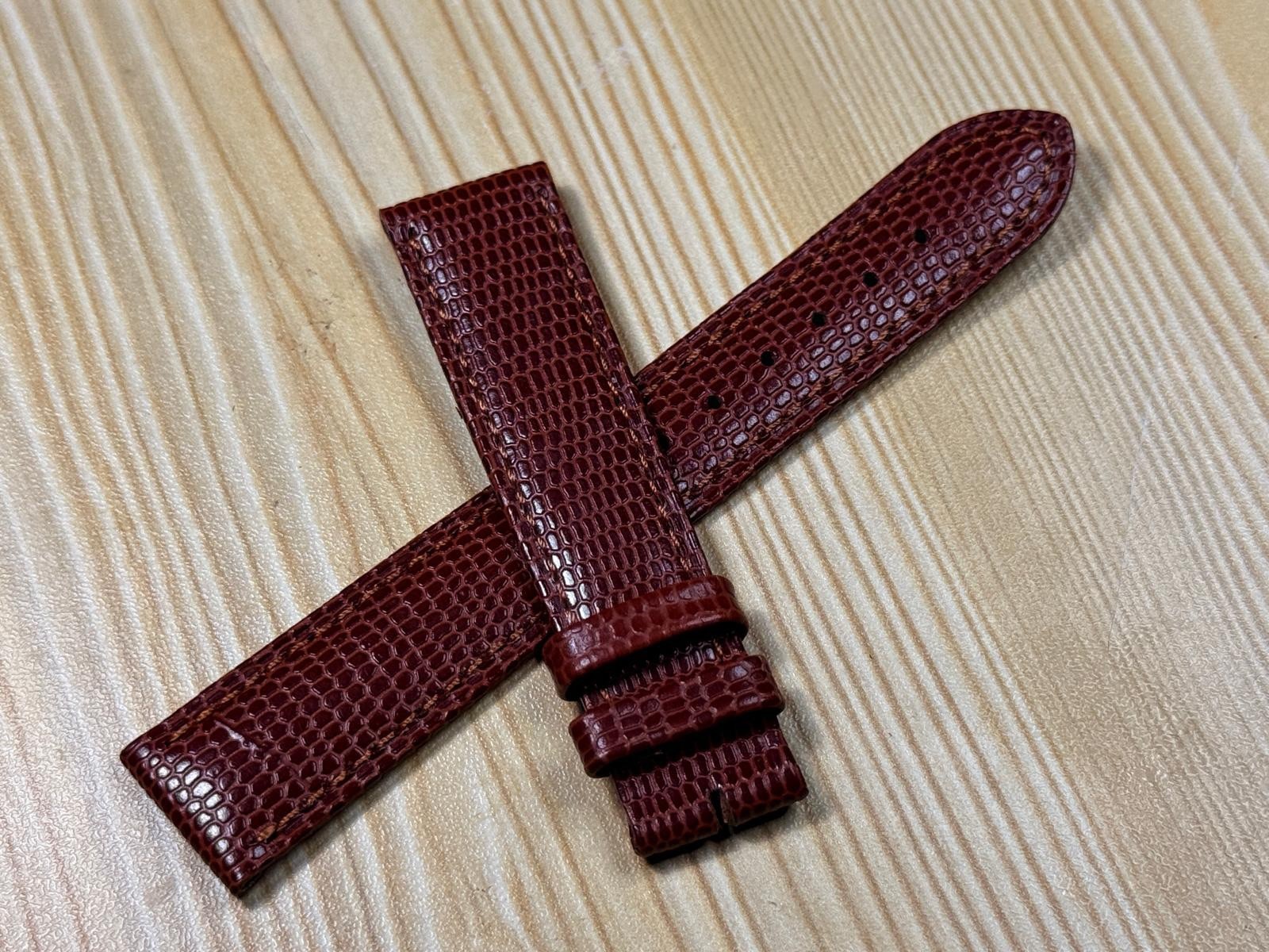18mm Condor Lizard Calf Brown Leather Watch Strap/Band Without Buckle