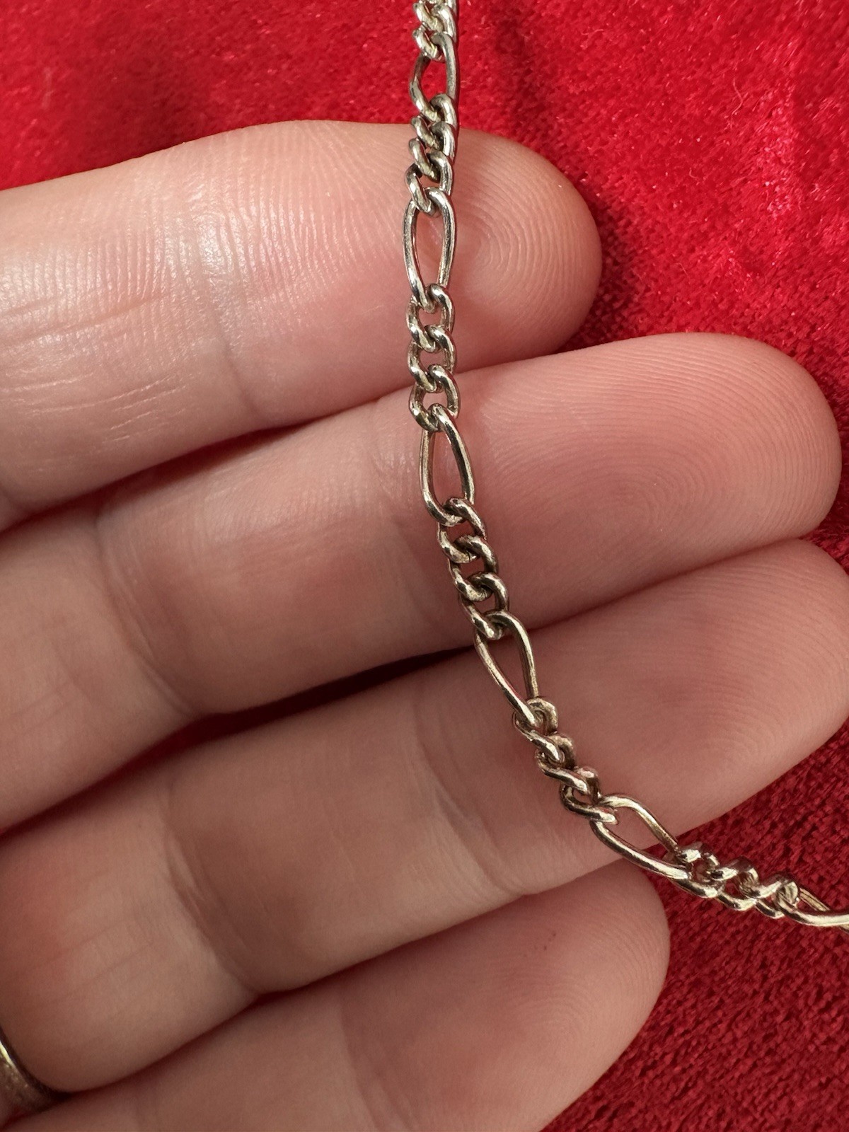 Vintage Sterling Silver Figaro Chain Hallmarked 51cm