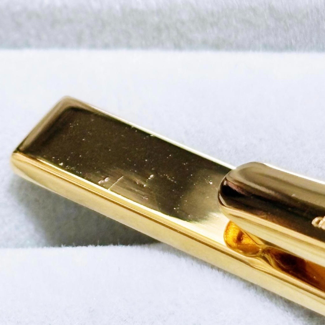 Dunhill Tie Clip Bar Gold Silver Two Tone D Logo Brushed Vintage Men’s