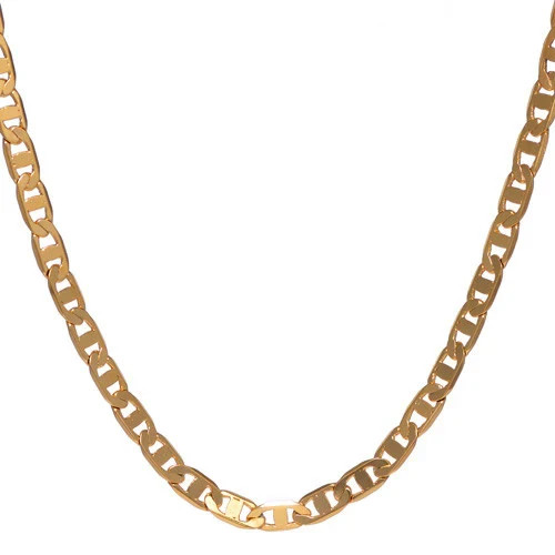 Men’s 4mm Gold Plated Marina Link Chain 20″ Necklace