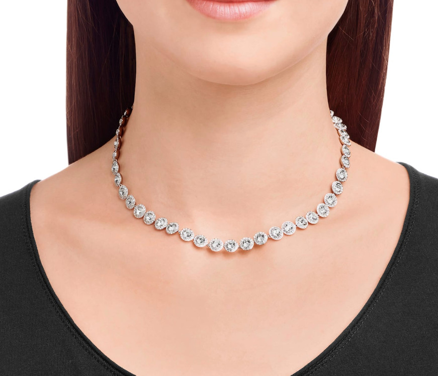 DEFECTIVE Swarovski 5117703 Elegant Una Angelic All-around Necklace White/Clear