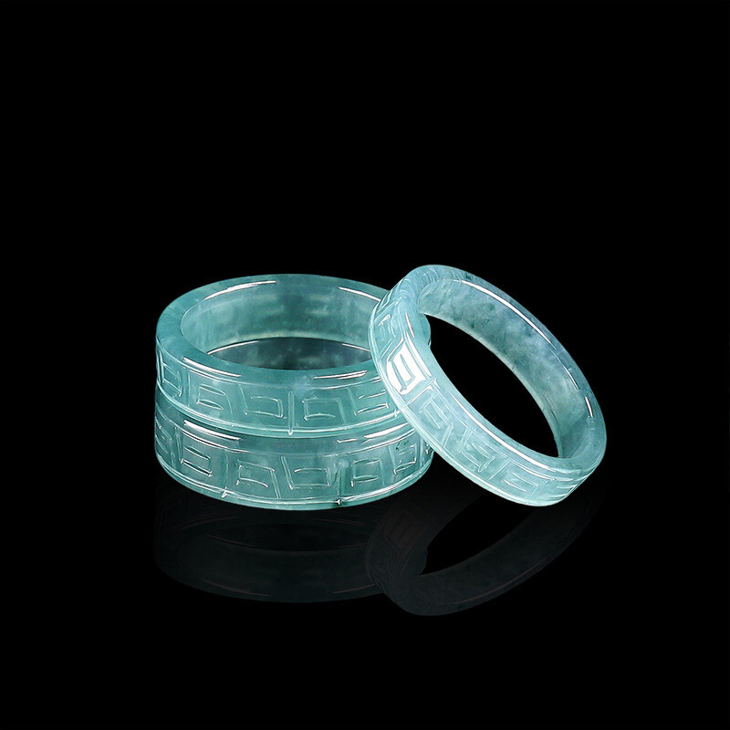 Natural Jadeite Jade Band Ring Women Men 5mm Real Natural Jade US Size 5-9