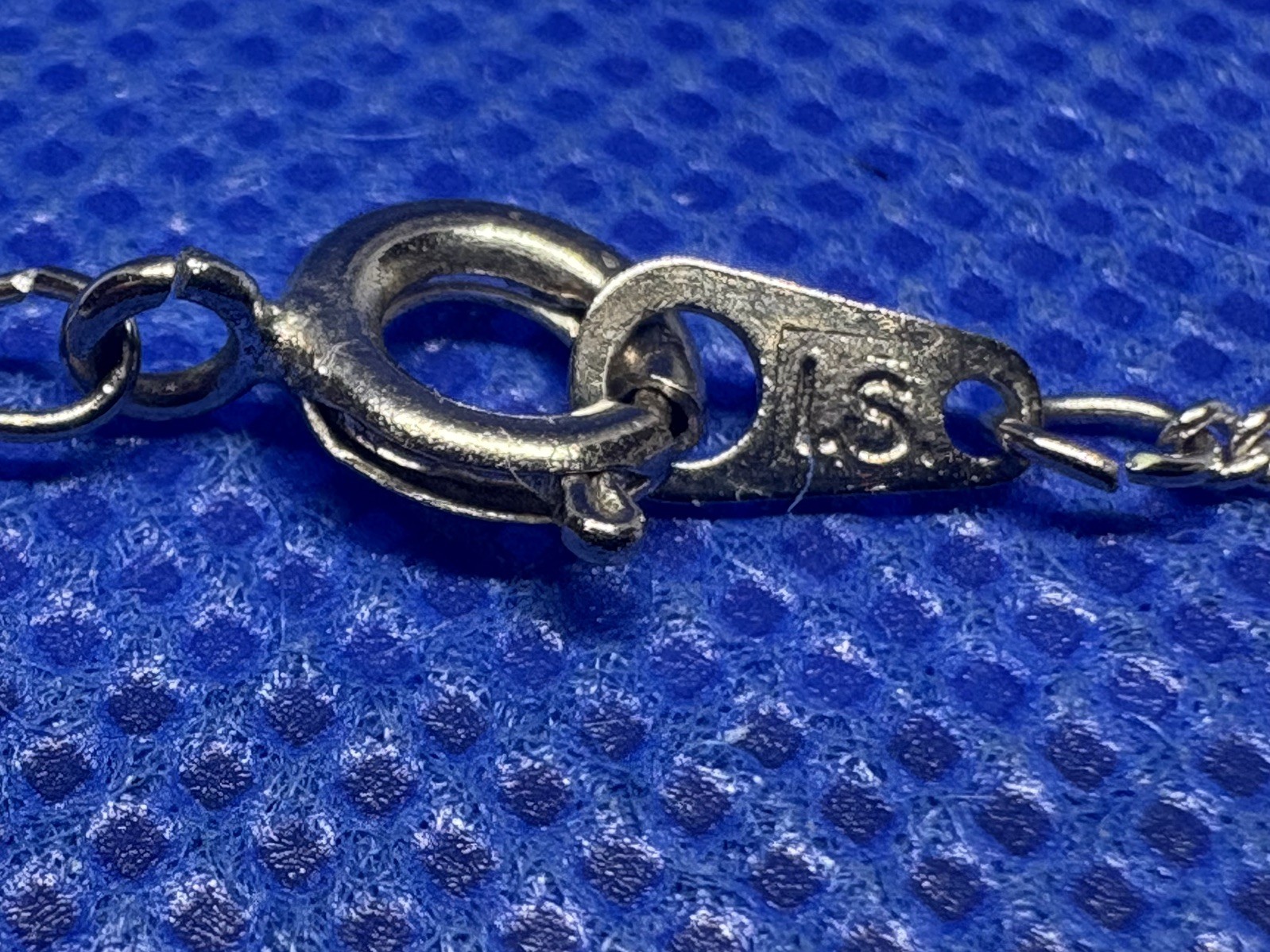 K67 USA 925 Sterling Silver 1970s Curb Link Chain Necklace 15″ 38cm 1.5mm 1.63g