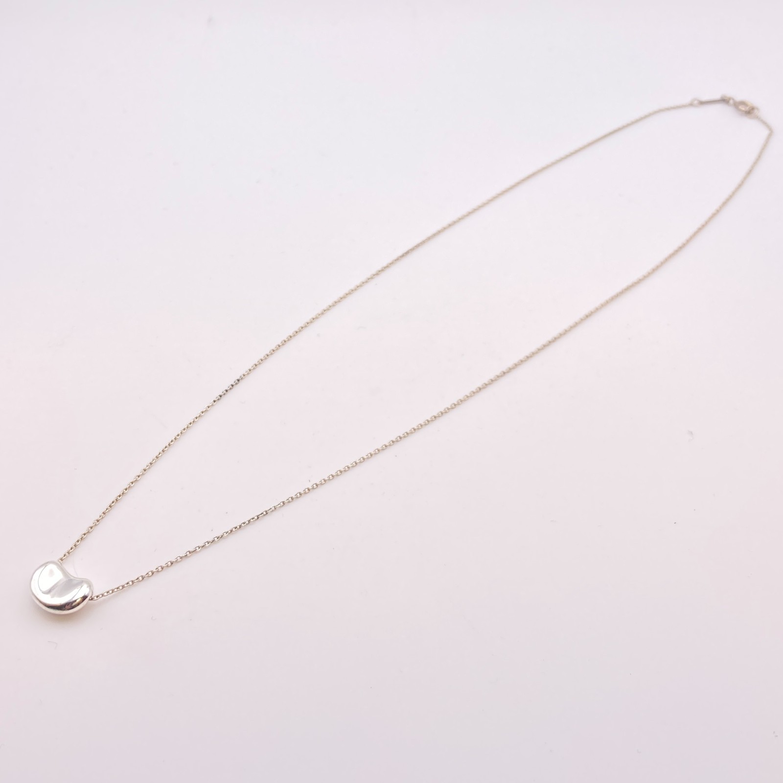 Tiffany & Co. 11mm Bean Pendant Necklace 16″ Silver 3.0g