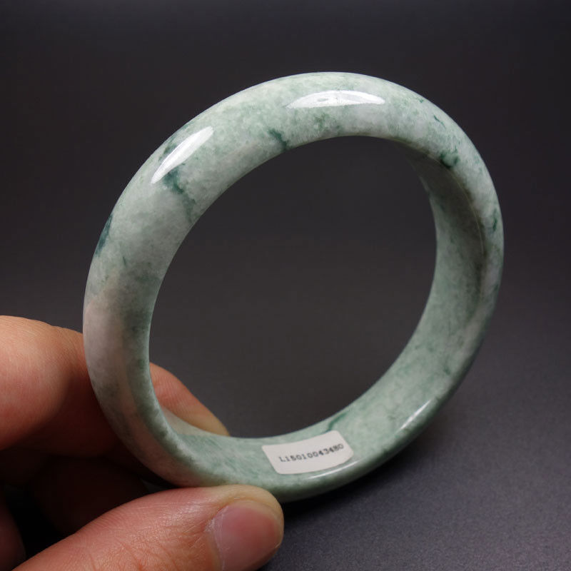 61mm Certified Grade A 100% Natural Green Jadeite Jade Bracelet Bangle Z07013