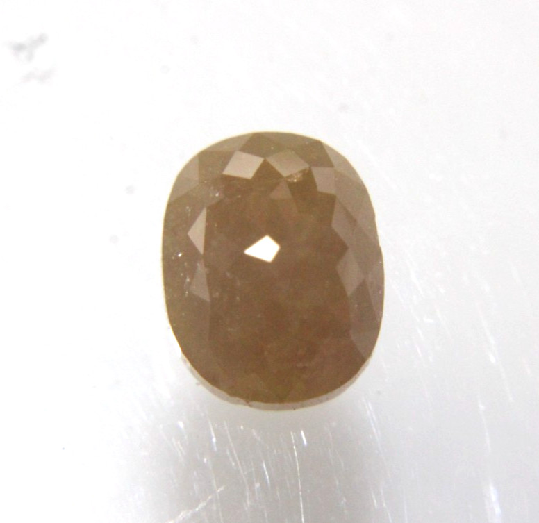2.43 cts Big Oval Shape Smiley Yellow Color Rose Cut Diamond 8.24×6.45×4.84 MM