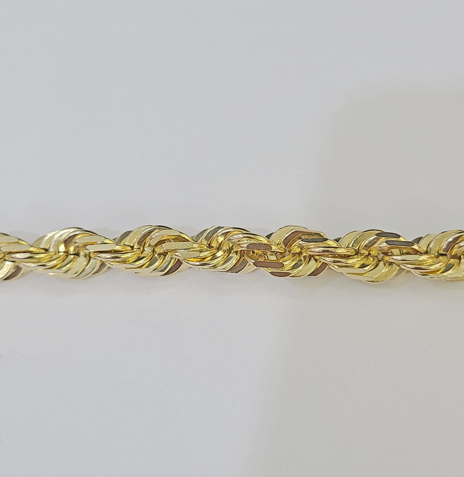 10K Yellow Gold 7.5″ 8″ 8.5″ 9″ Rope Bracelet Solid 7mm Men Women Diamond Cut