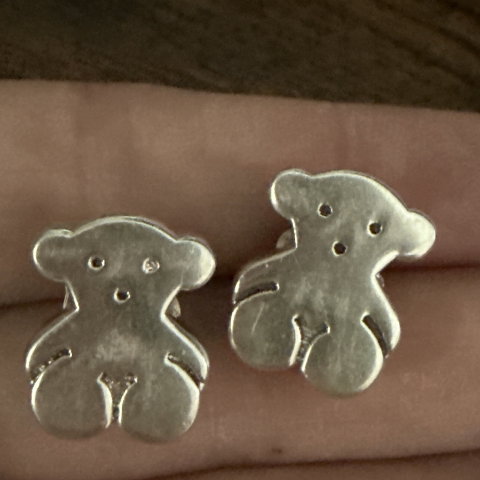 TOUS SILVER BEAR EARRINGS