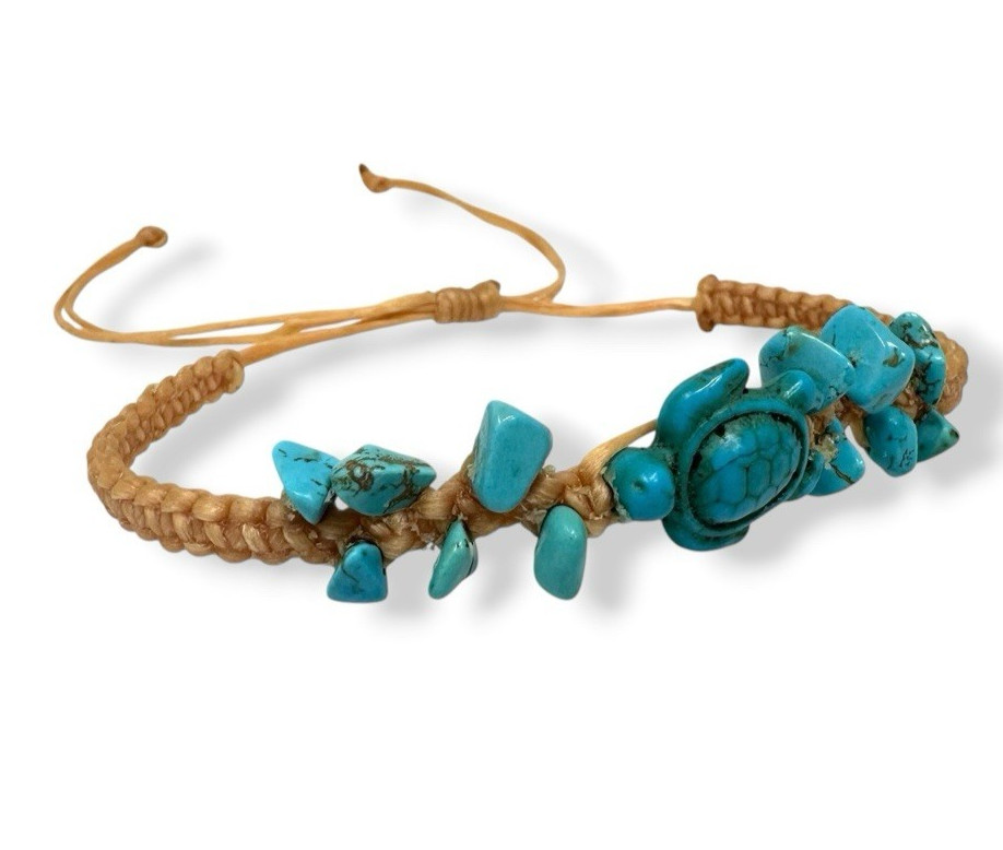 Sea Turtle Bracelet Anklet Braided Macrame Adjustable Beach Bracelet Turtle