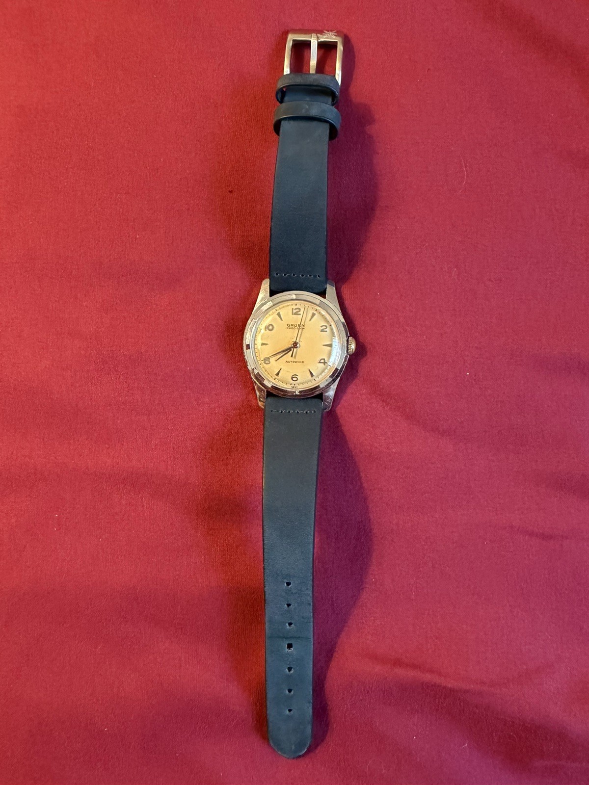 Vintage 1960s Gruen Precision Swiss Automatic 33mm Tropical Dial 510 SS Running