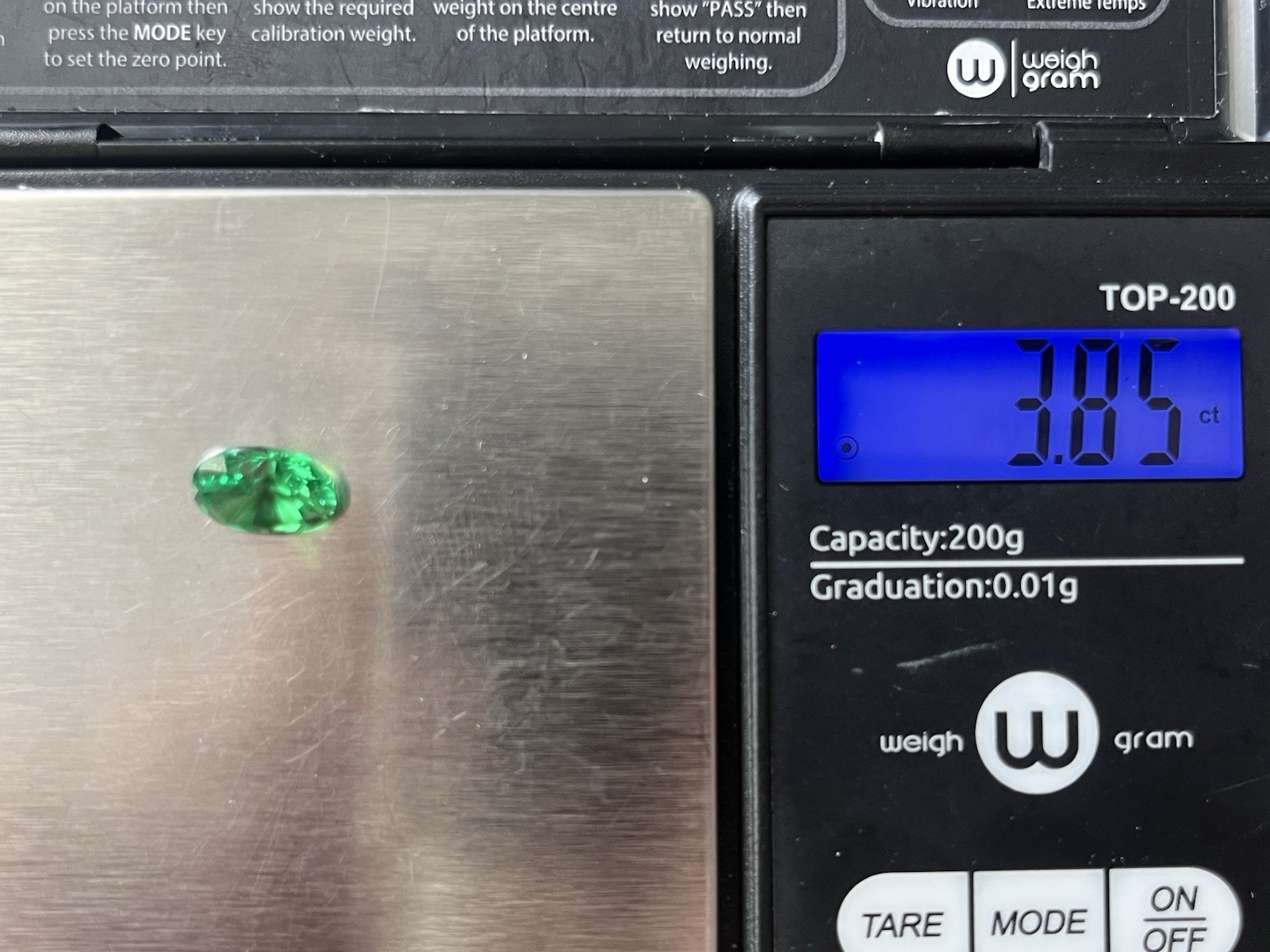 3.85 Ct Green YAG Oval Faceted Gemstone 10x8mm Brilliant Green Eye Clean