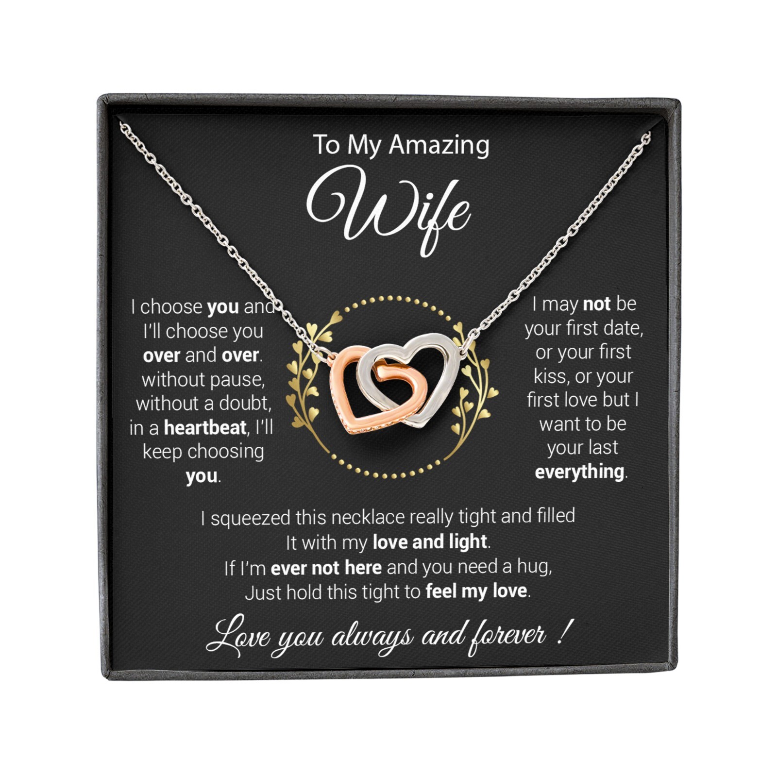 To My Wife Necklace, Mother’s Day Gift from Husband, Wife Birthday Gift