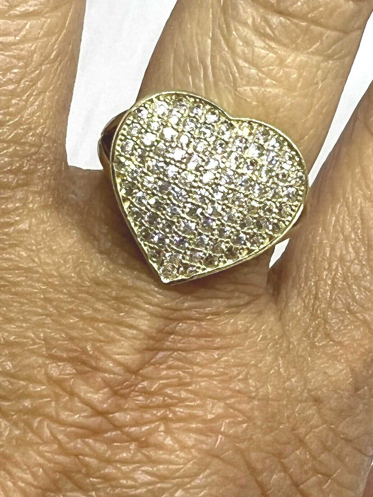 GoLD heart love ring 10k solid cz fine jewel gift 7.5 5 5.5 6 6.5 7 8 8.5 9 9.5